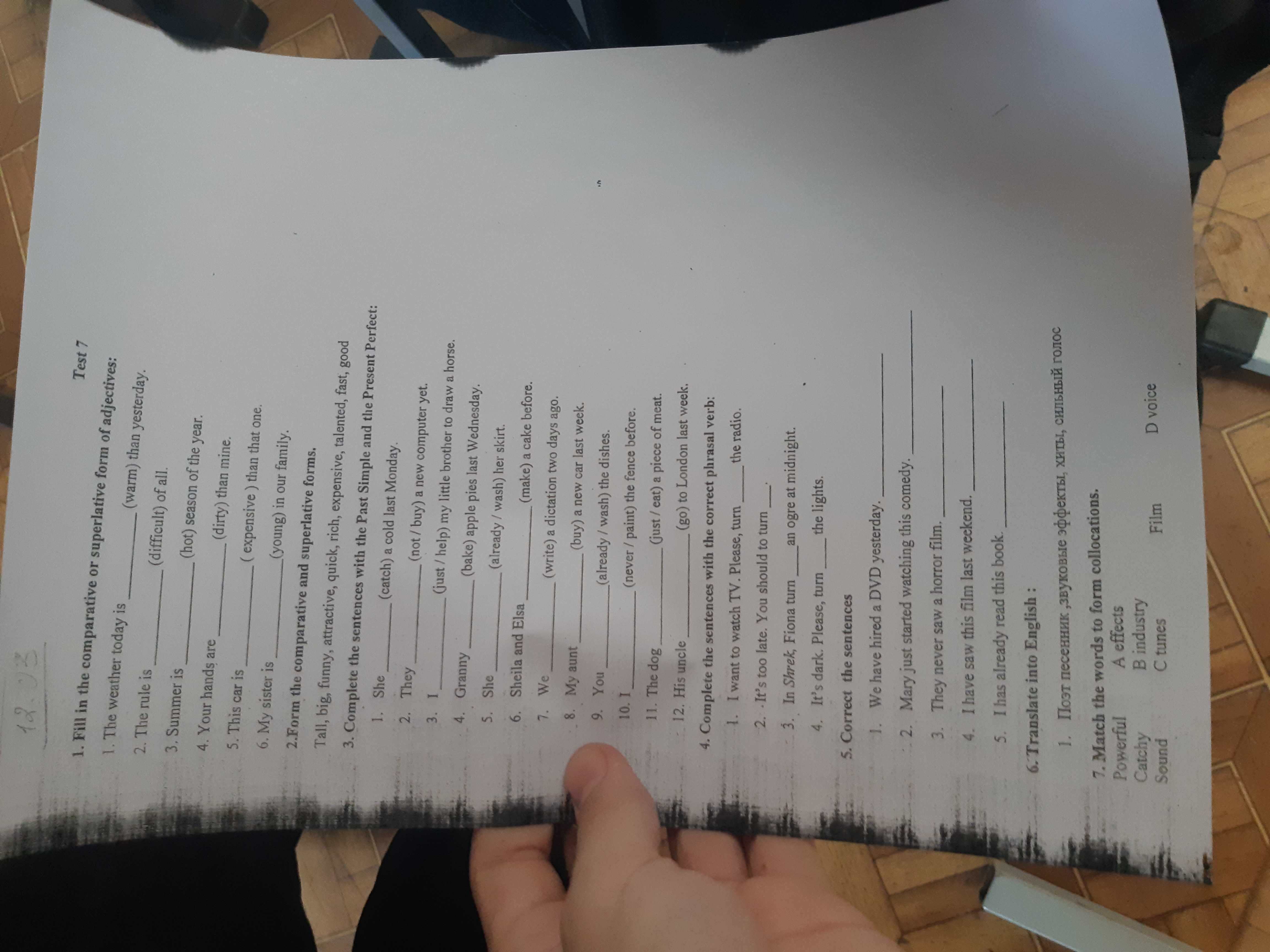 2 form the comparative and superlative forms tall big funny